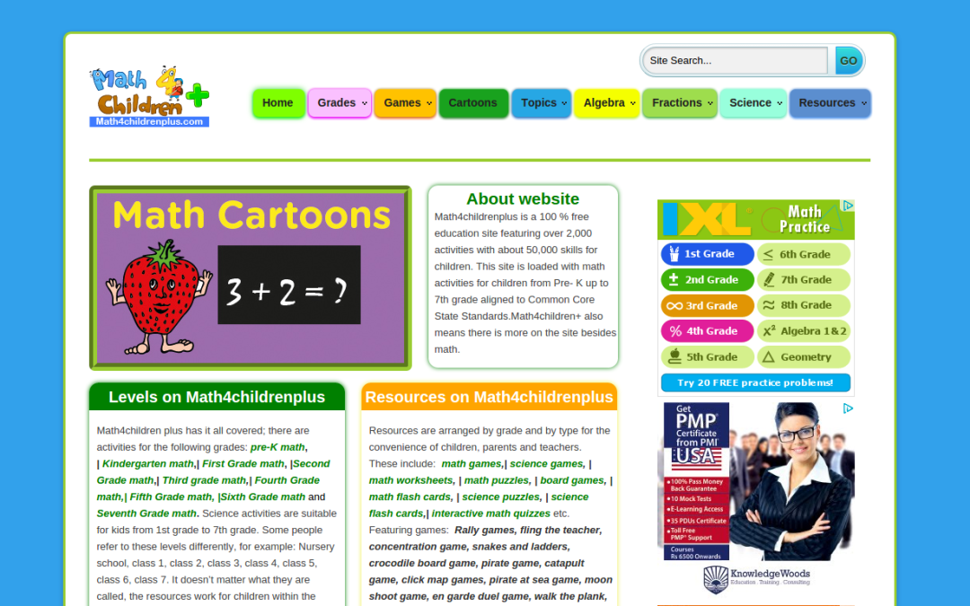 Math 4 Children Plus Website